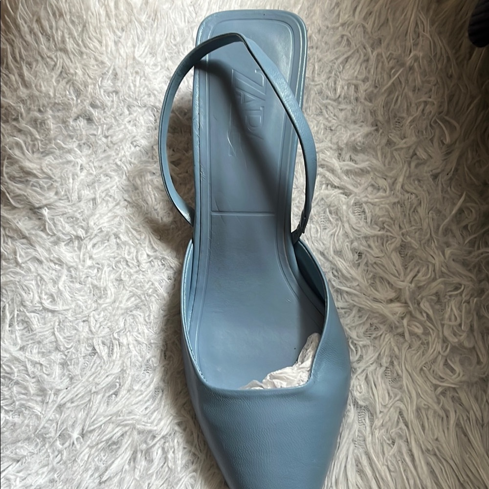 Zara Blue Heeled Sandals